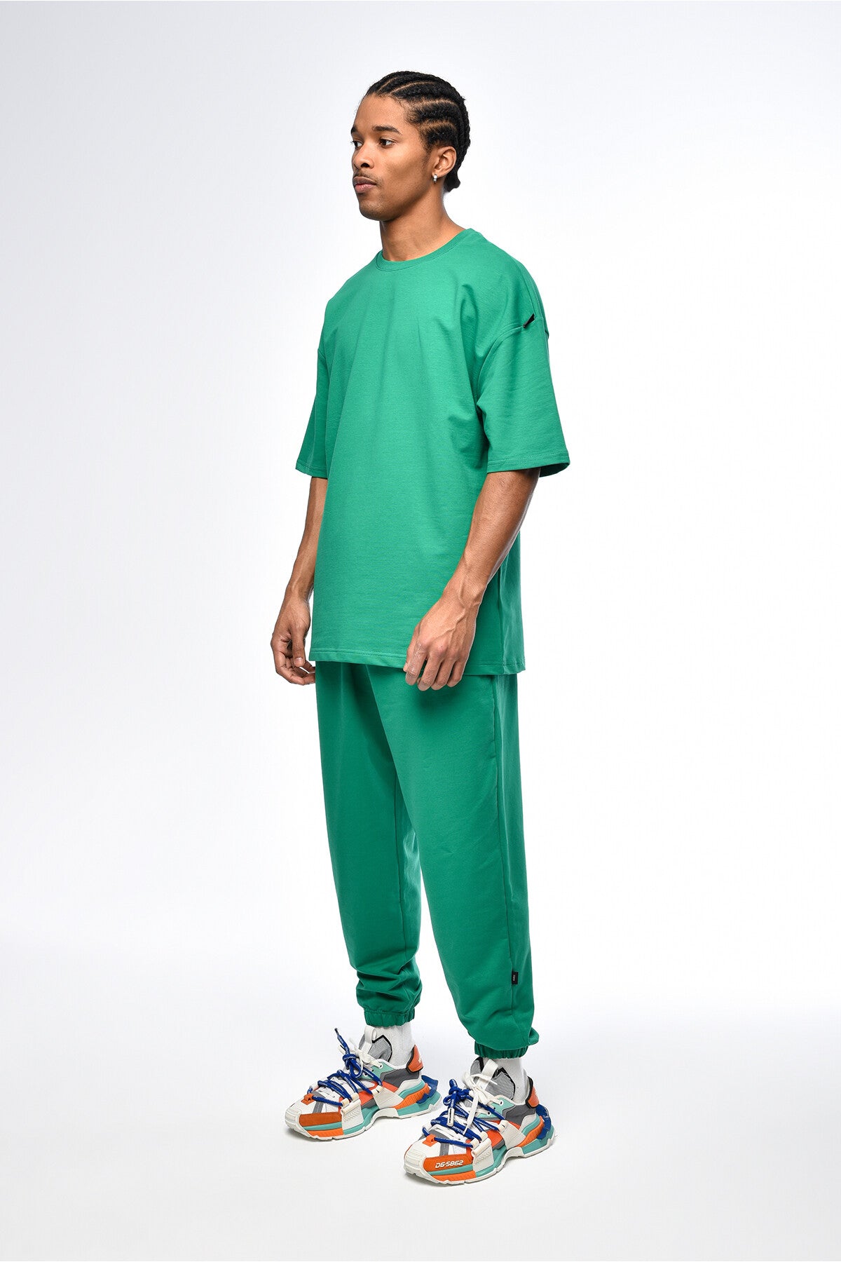 Paça Lastikli Basic Oversize Eşofman Takımı Nefti