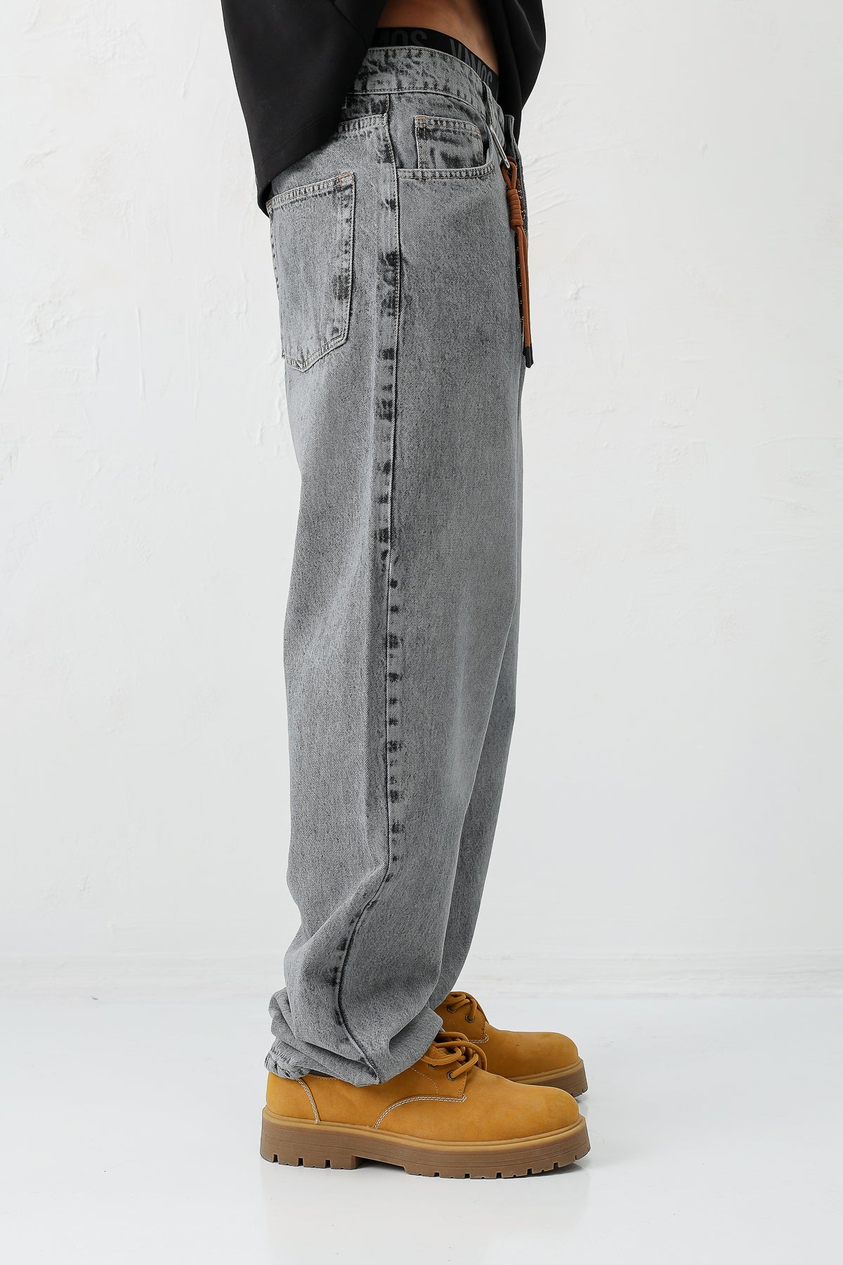 Baggy Fit Jean Gri