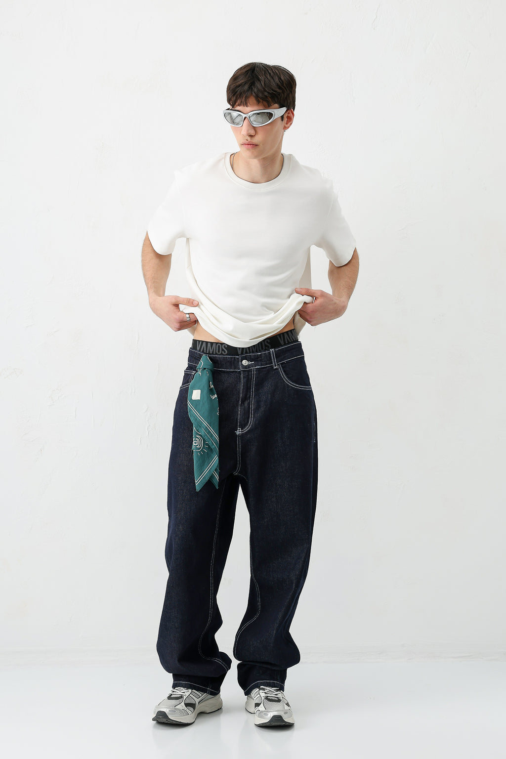 Baggy Fit Jean Koyu Mavi