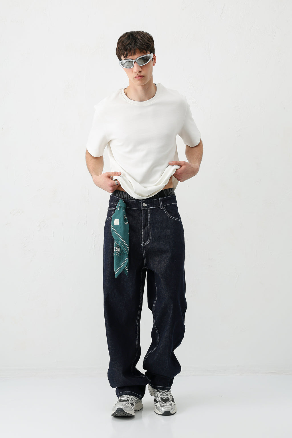 Baggy Fit Jean Koyu Mavi