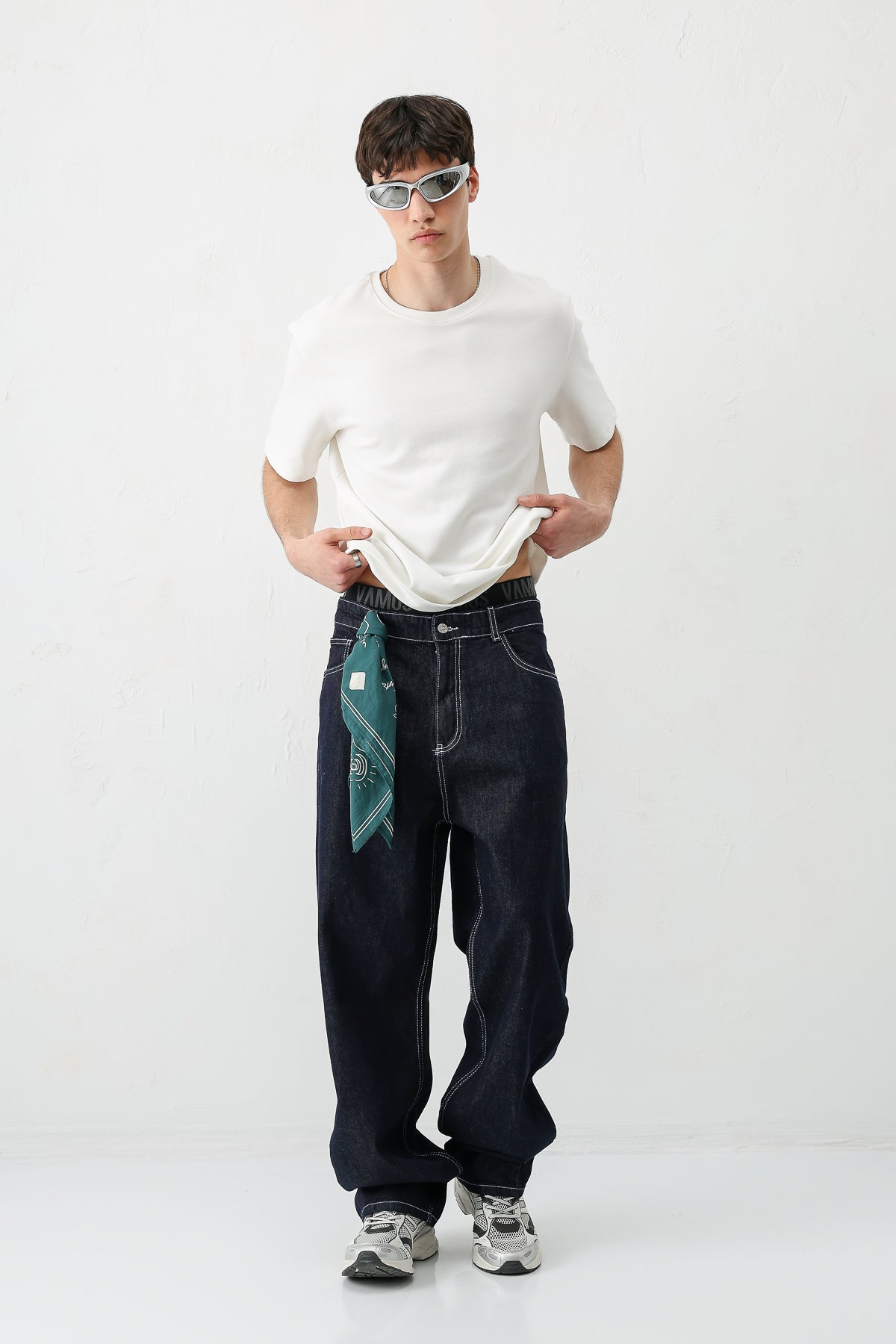 Baggy Fit Jean Koyu Mavi