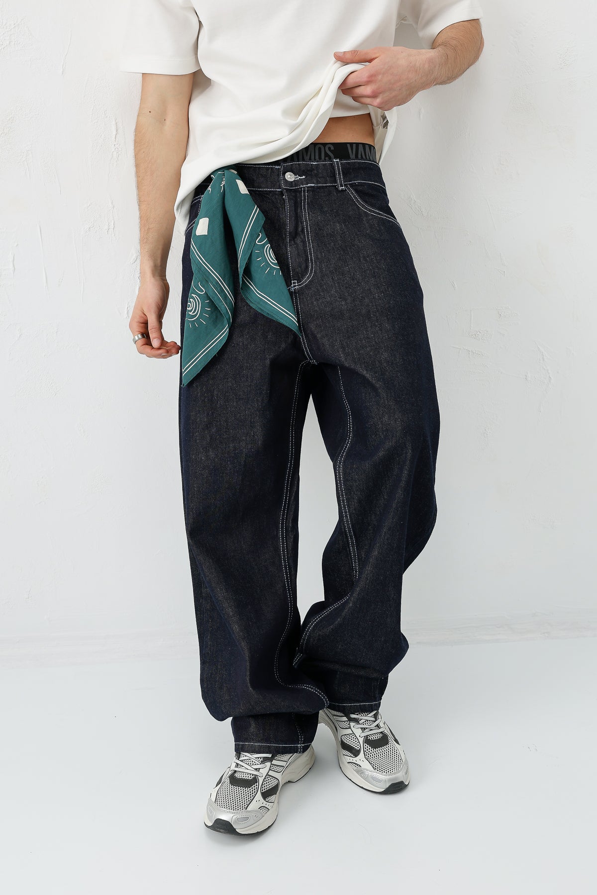 Baggy Fit Jean Koyu Mavi