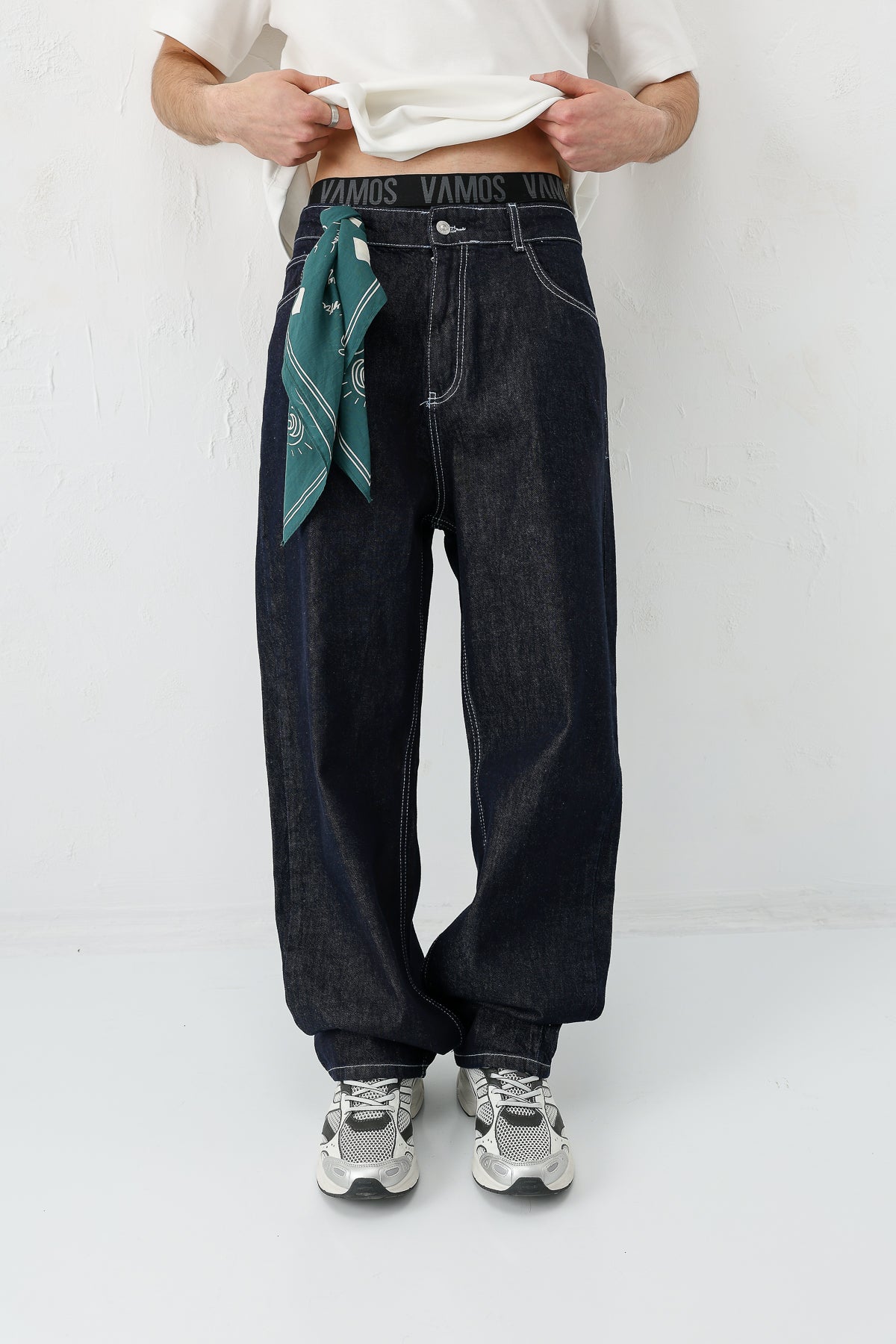 Baggy Fit Jean Koyu Mavi