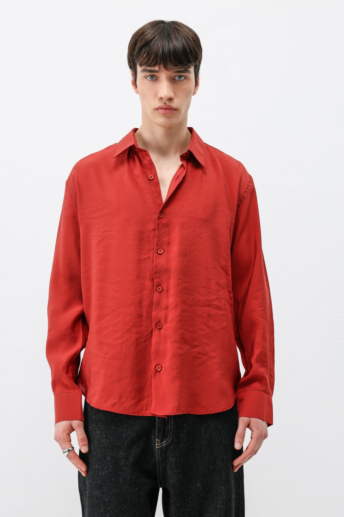 Modal Kumaş Oversize Gömlek Kiremit