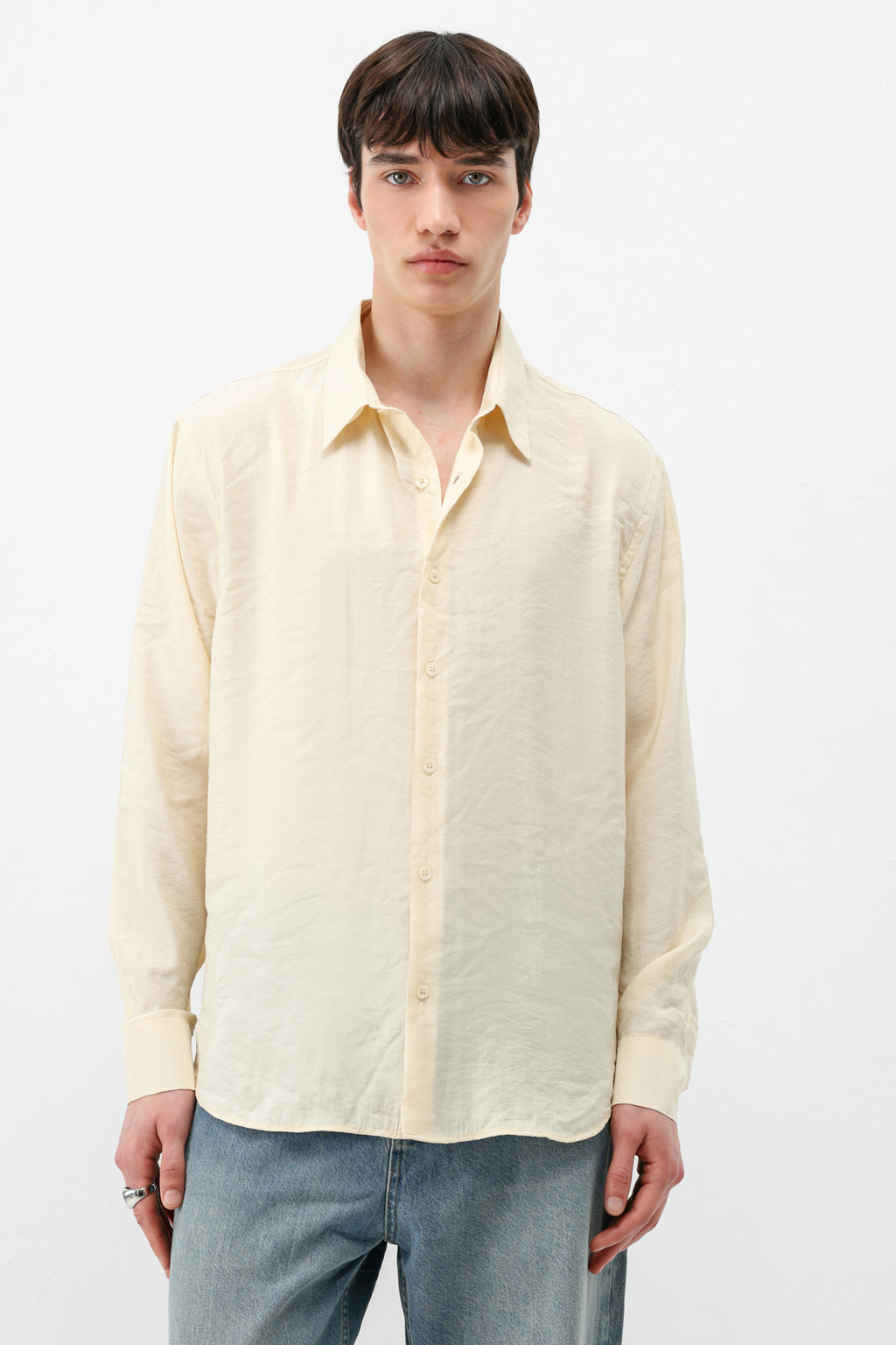 Modal Kumaş Oversize Gömlek Sarı
