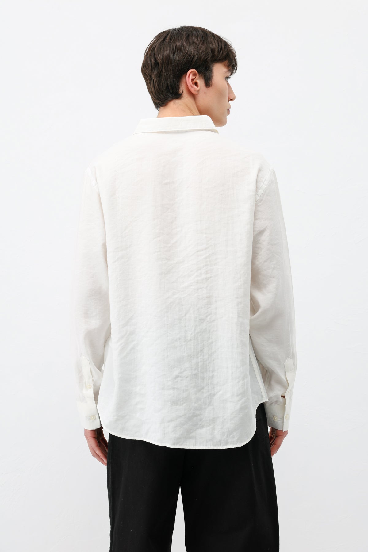 Modal Kumaş Oversize Gömlek Ekru