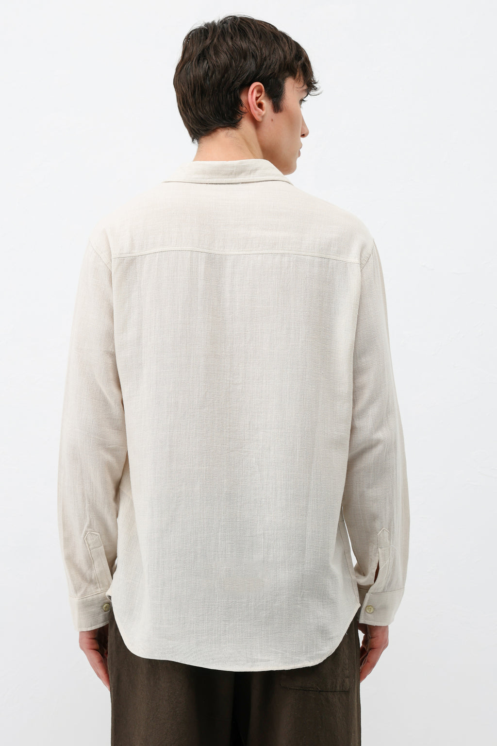 Basic Keten Oversize Gömlek Bej
