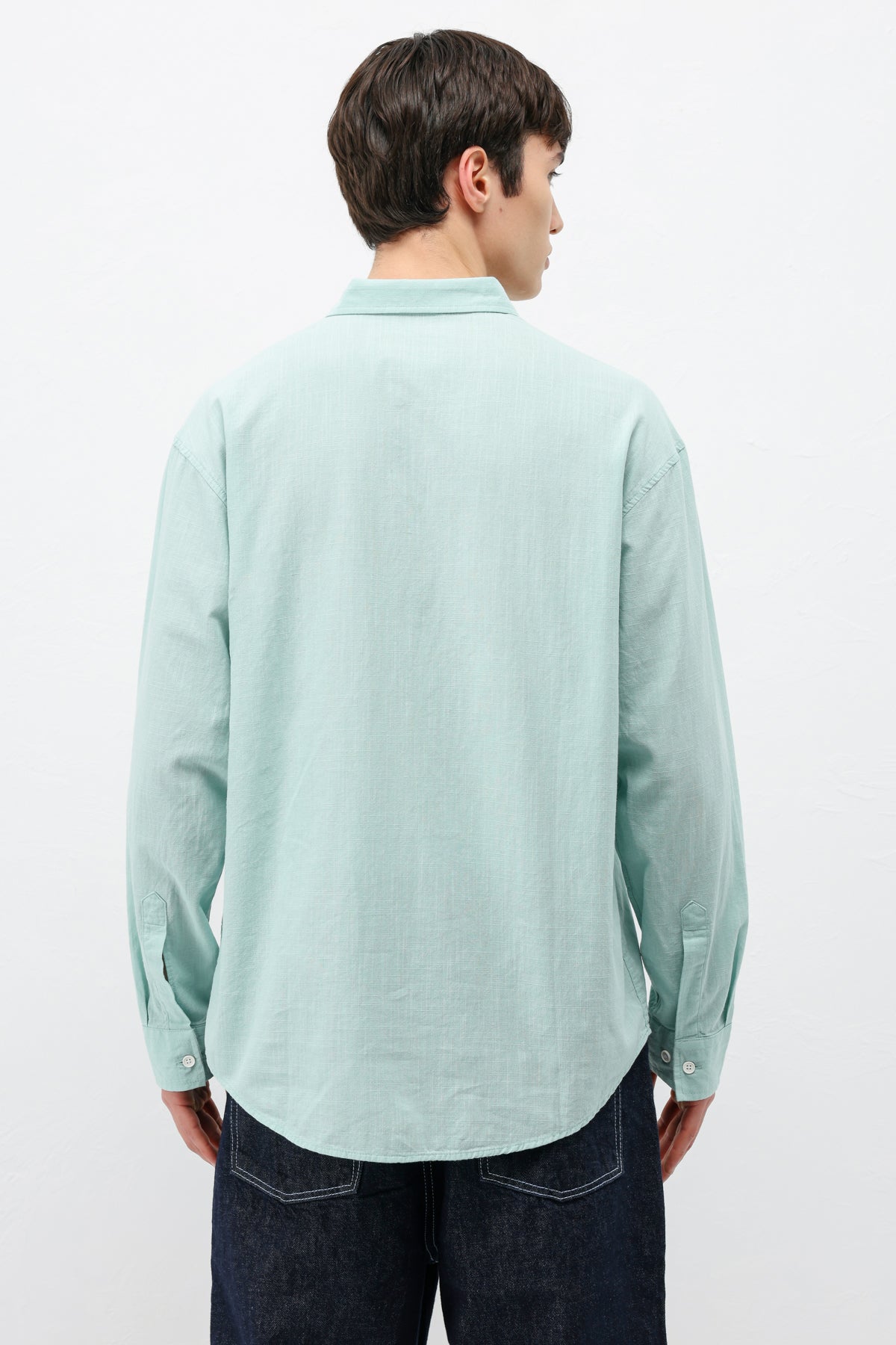 Basic Oversize Pamuk  Keten Gömlek Mint