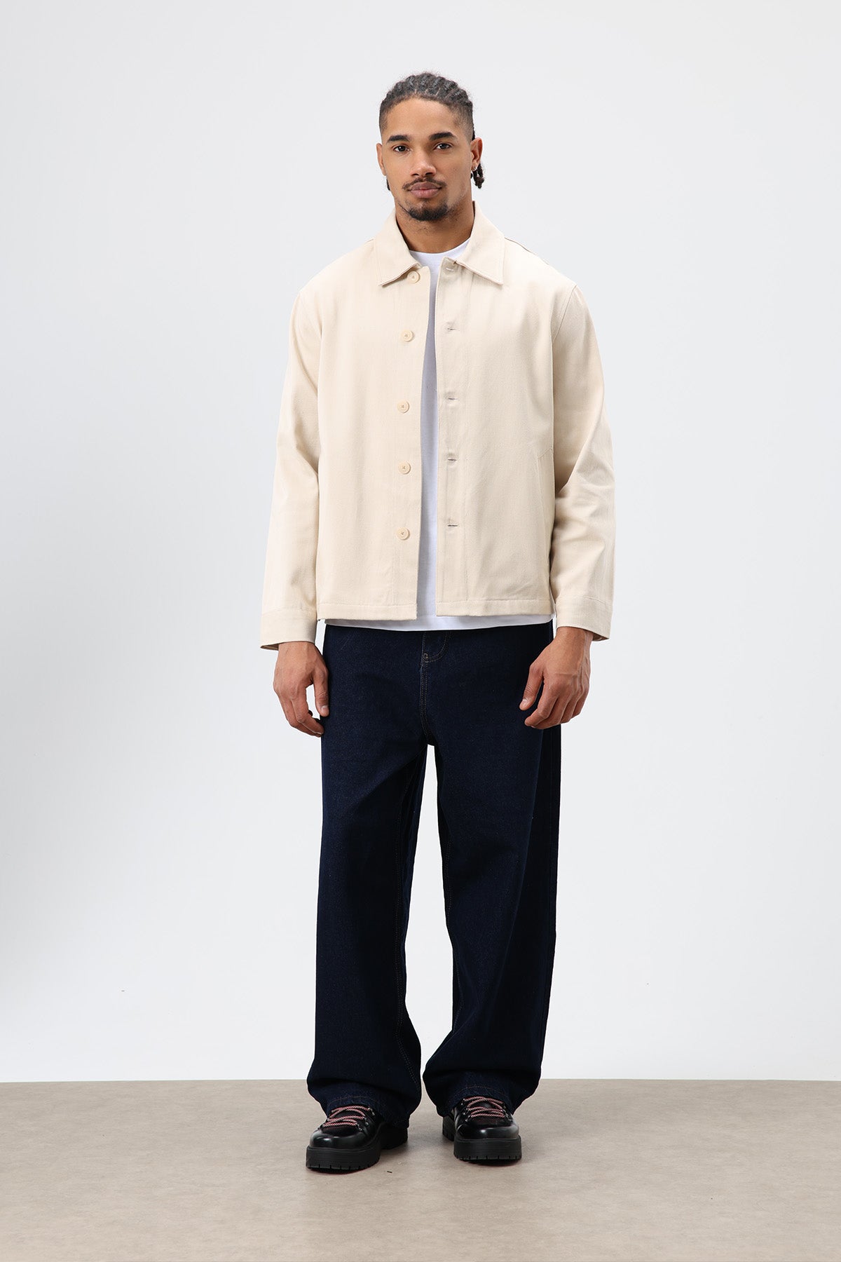 Boxy Fit Gabardin Ceket Bej
