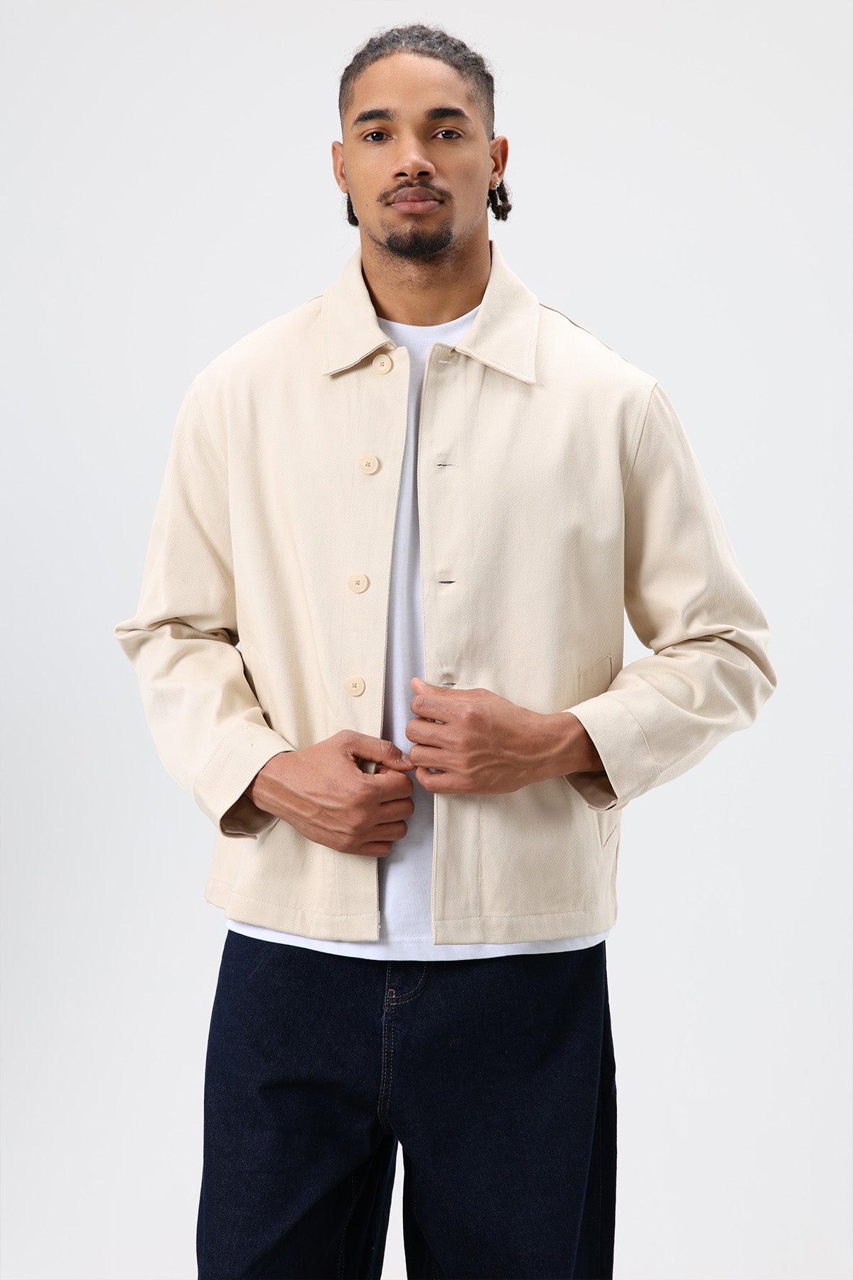 Boxy Fit Gabardin Ceket Bej