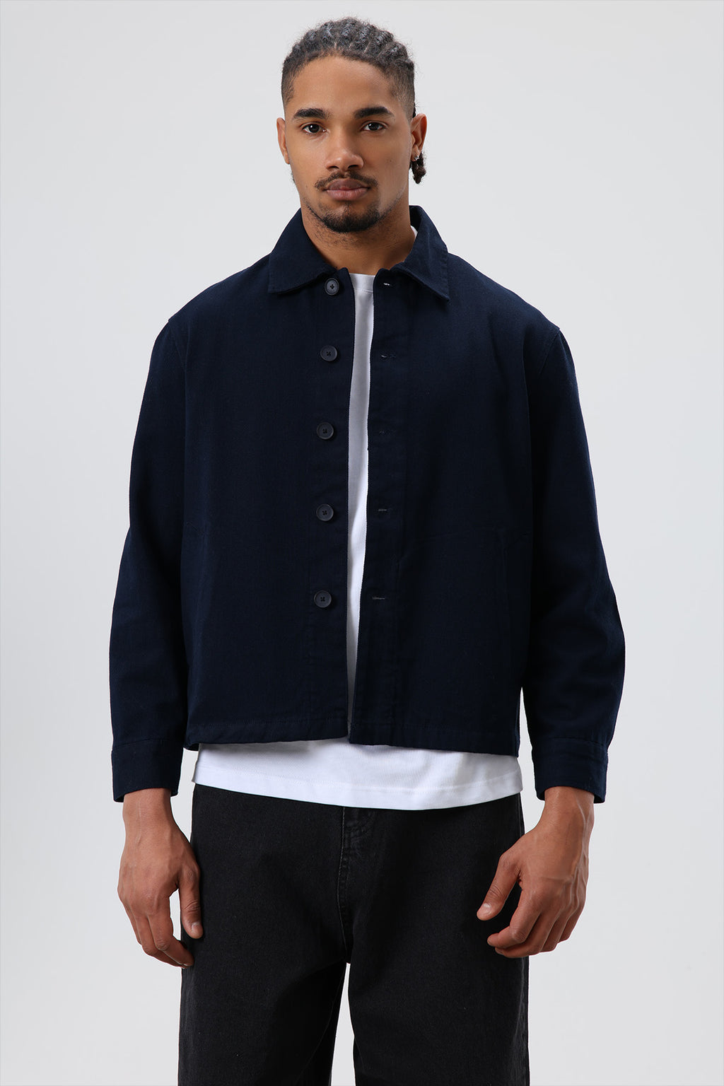 Boxy Fit Gabardin Ceket Lacivert