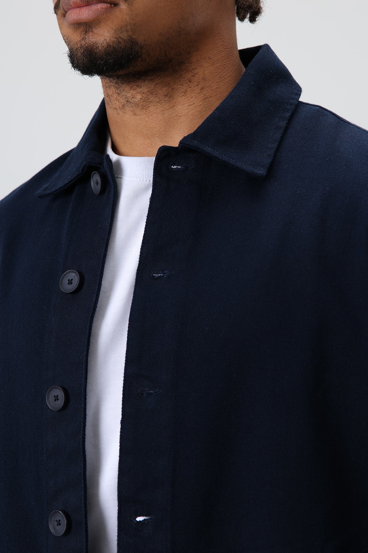 Boxy Fit Gabardin Ceket Lacivert