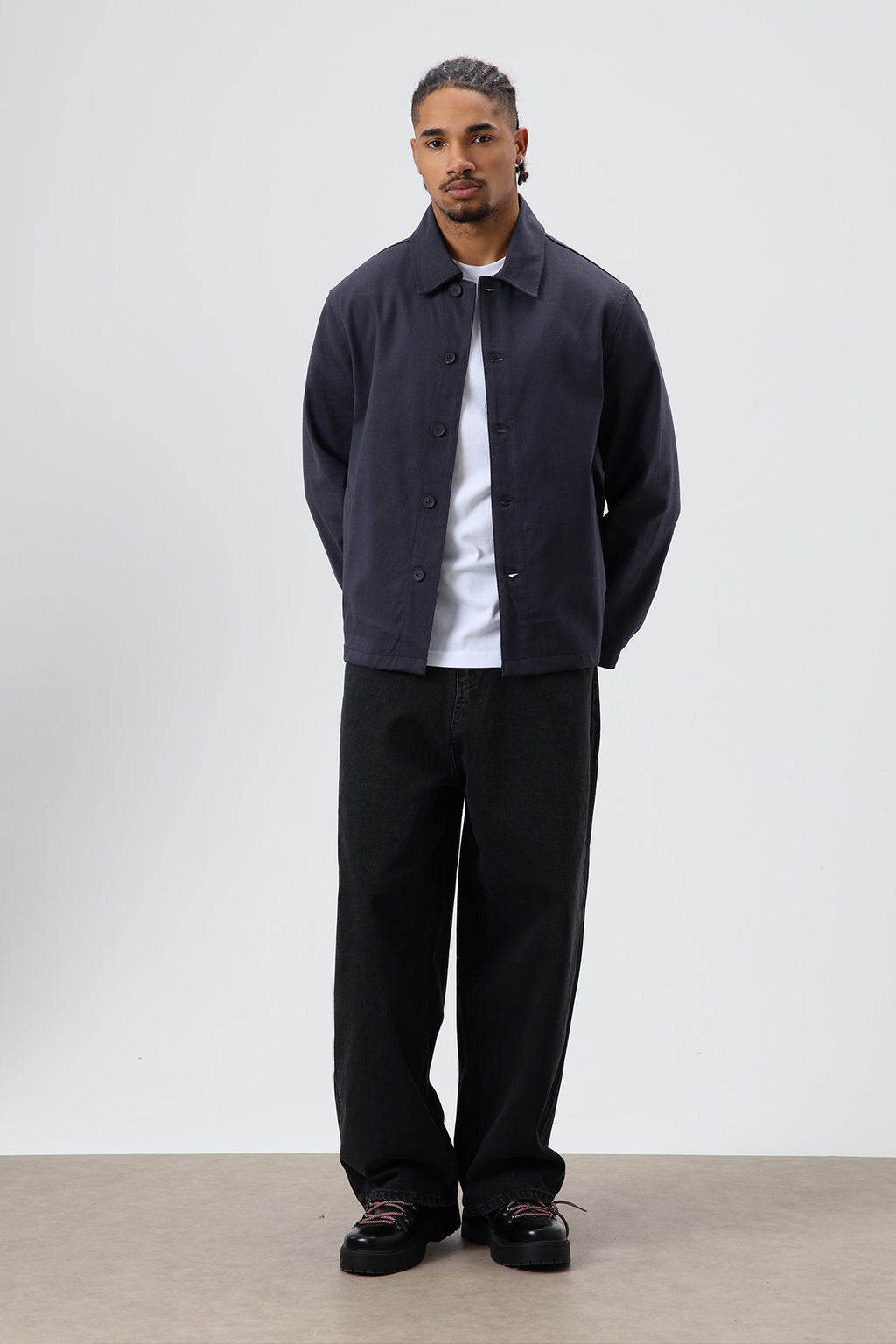 Boxy Fit Gabardin Ceket Füme