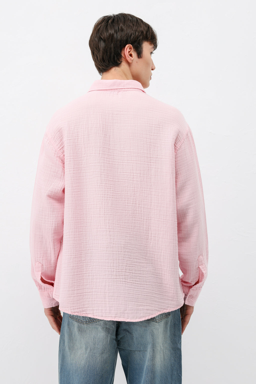 Müslin Kumaş Oversize Gömlek Pembe