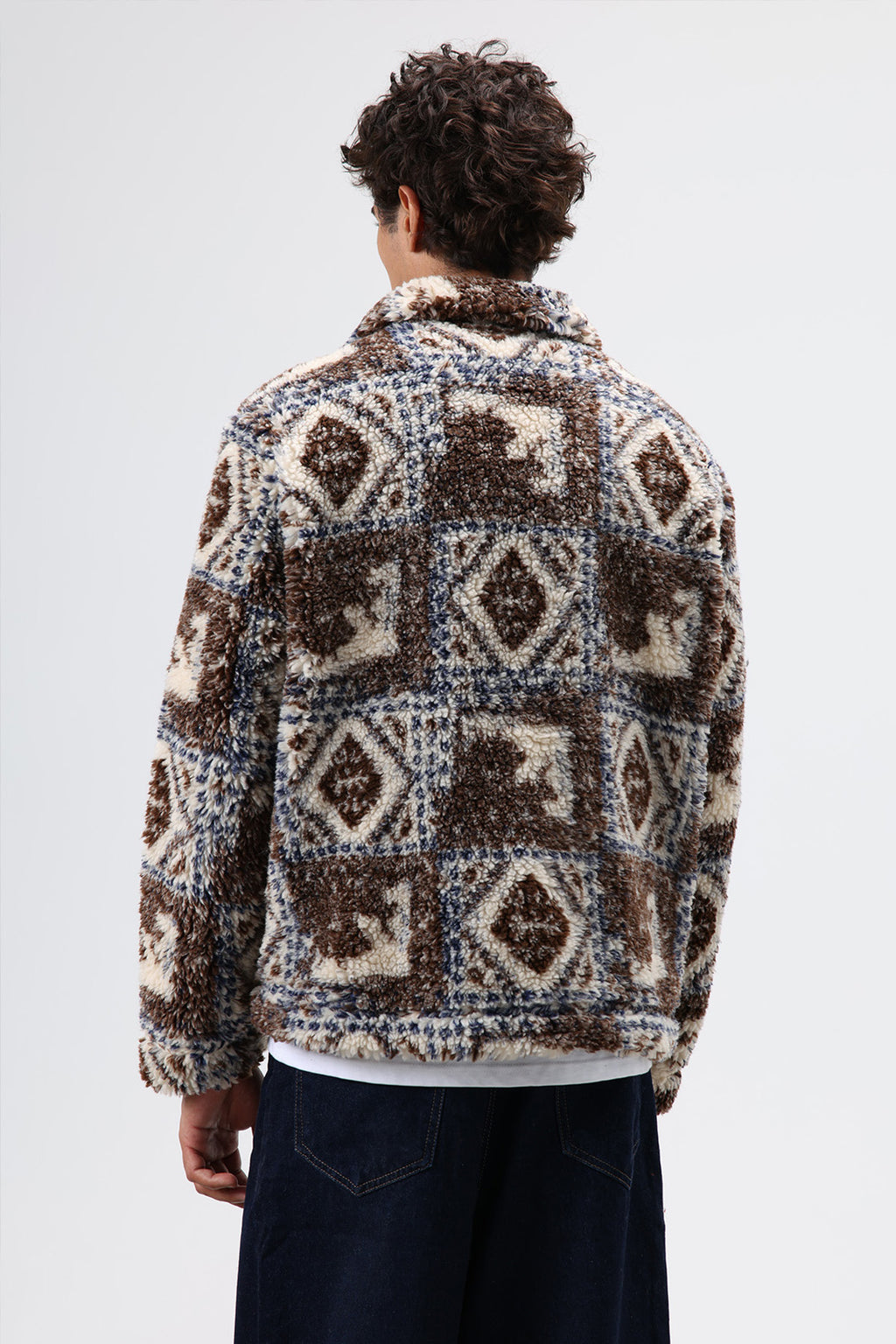 Oversize Peluş Mont Kahve