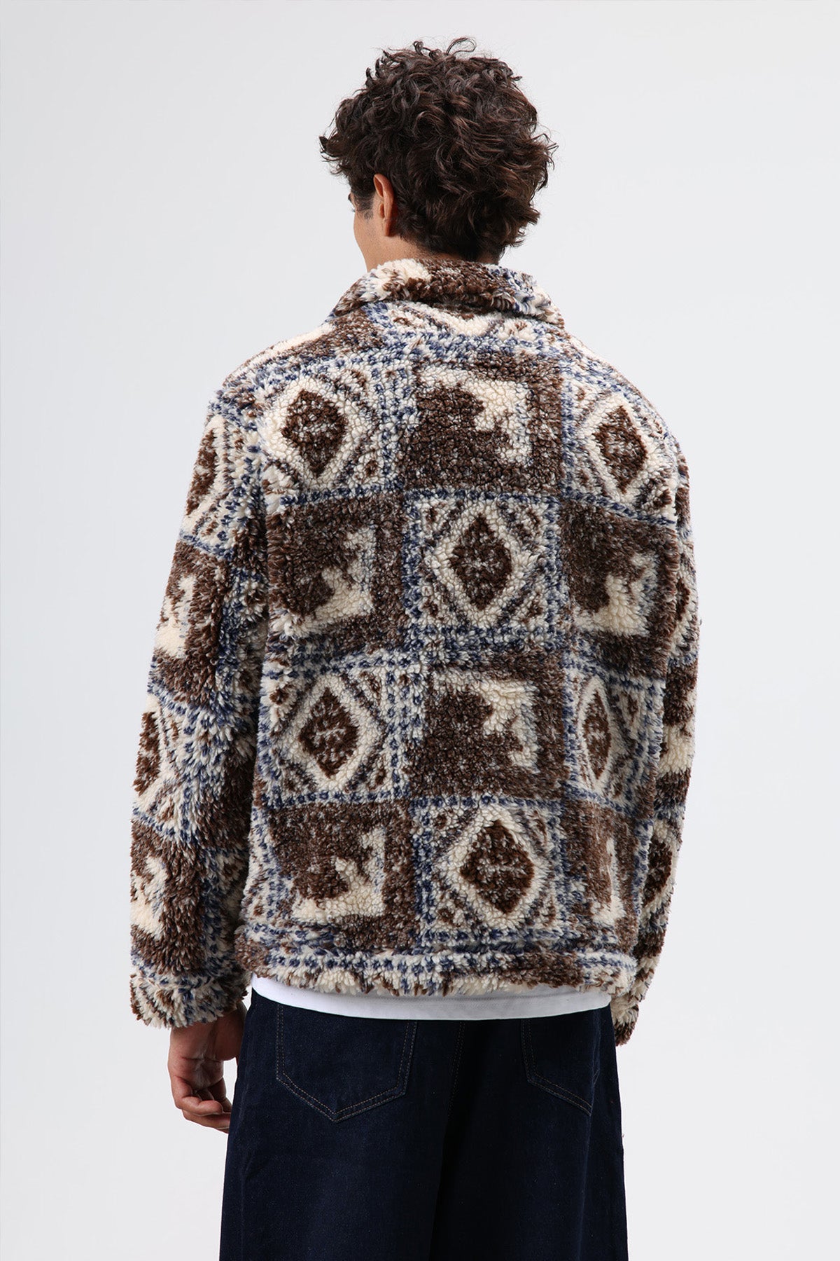 Oversize Peluş Mont Kahve
