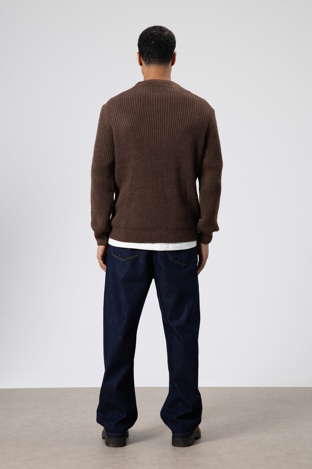 Bisiklet Yaka Oversize Triko Kazak Vizon
