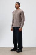 Bisiklet Yaka Oversize Triko Kazak Vizon