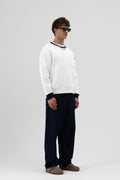 Bisiklet Yaka Cep Detaylı Oversize Sweatshirt Ekru
