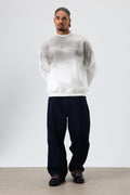 Yıkamalı Taş Detaylı Oversize Sweatshirt Ekru