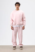 Basic Oversize Yıkamalı Sweatshirt Pembe