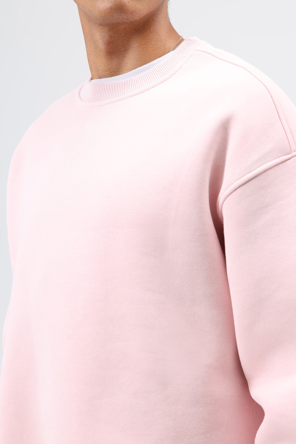 Basic Oversize Yıkamalı Sweatshirt Pembe
