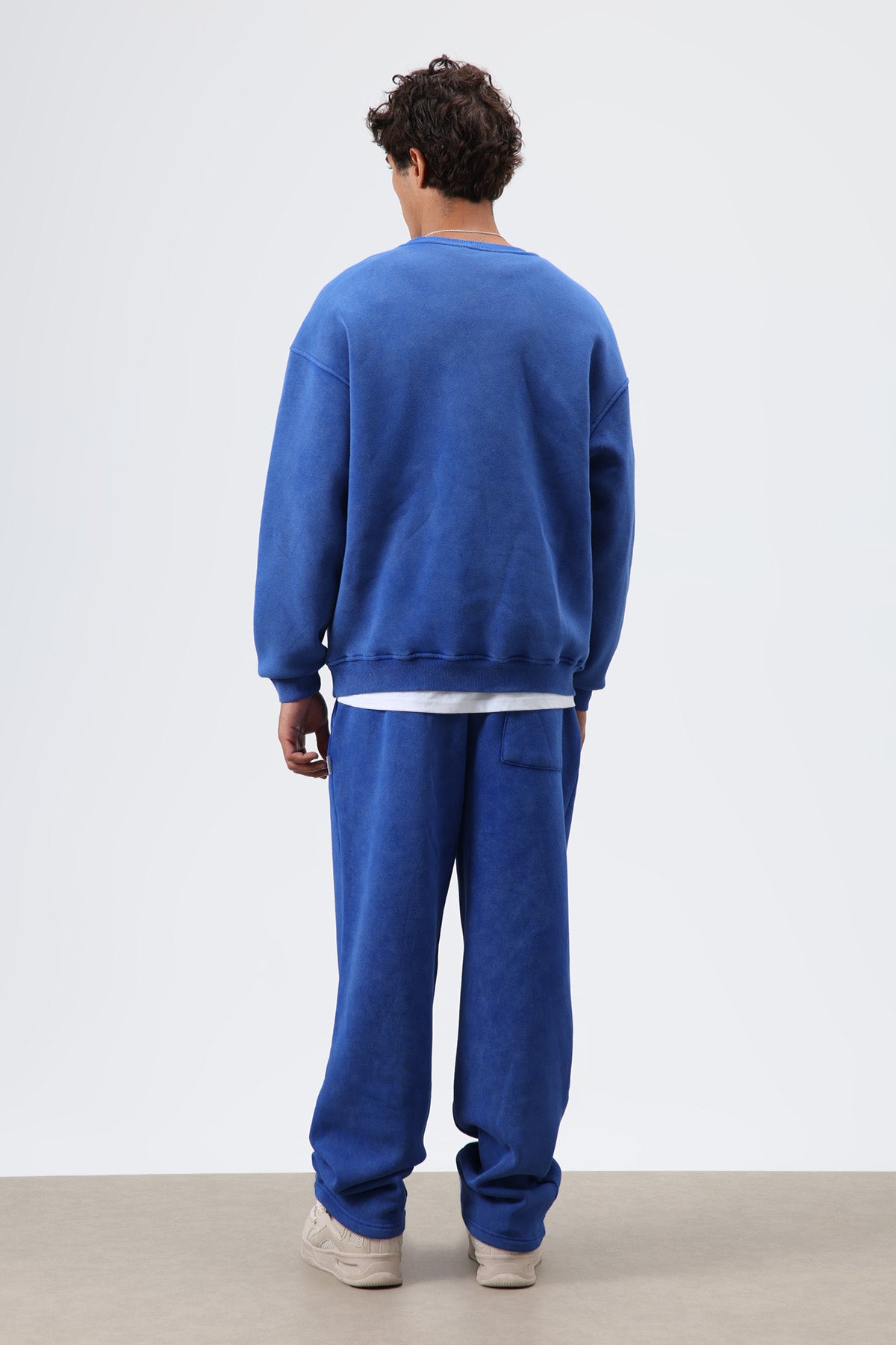 Basic Oversize Yıkamalı Sweatshirt Saks