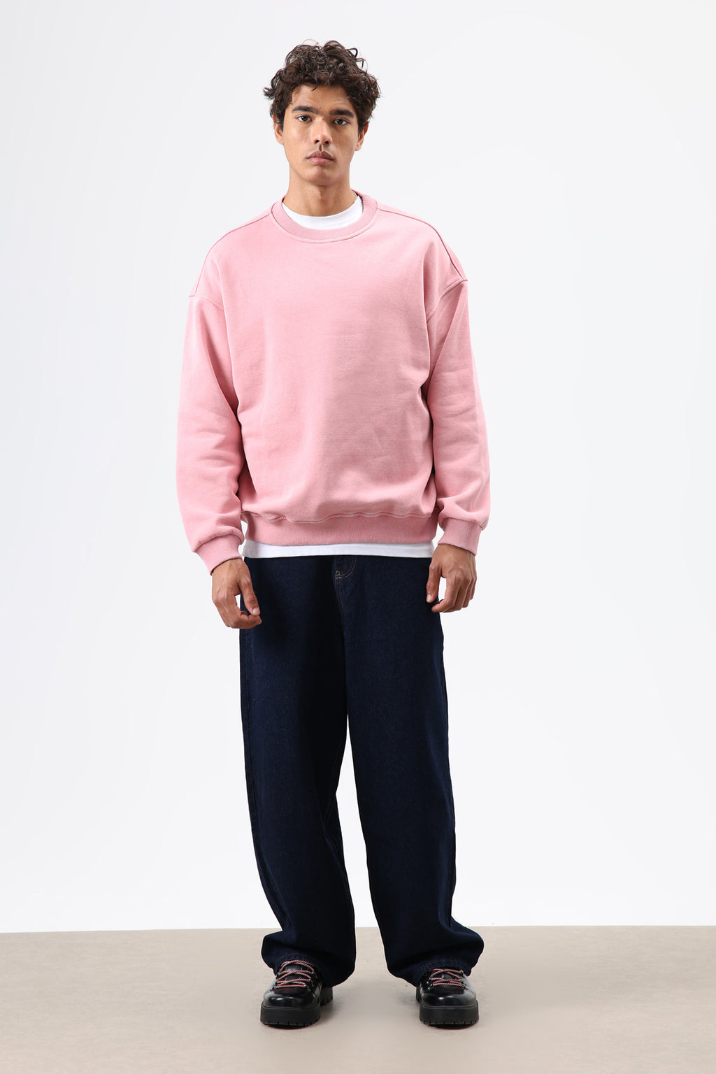 Basic Oversize Yıkamalı Sweatshirt Somon