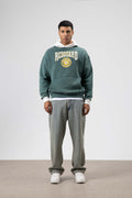 Oversize Baskılı Kapüşonlu Sweatshirt Nefti