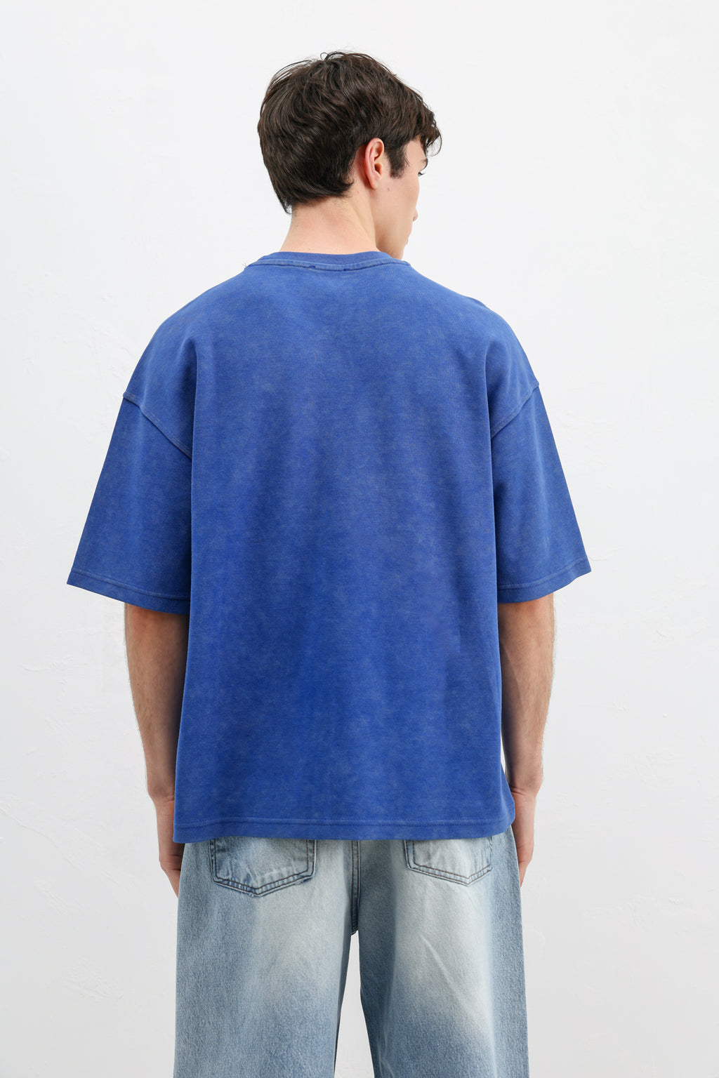 Numara Baskılı Oversize Tişört Saks