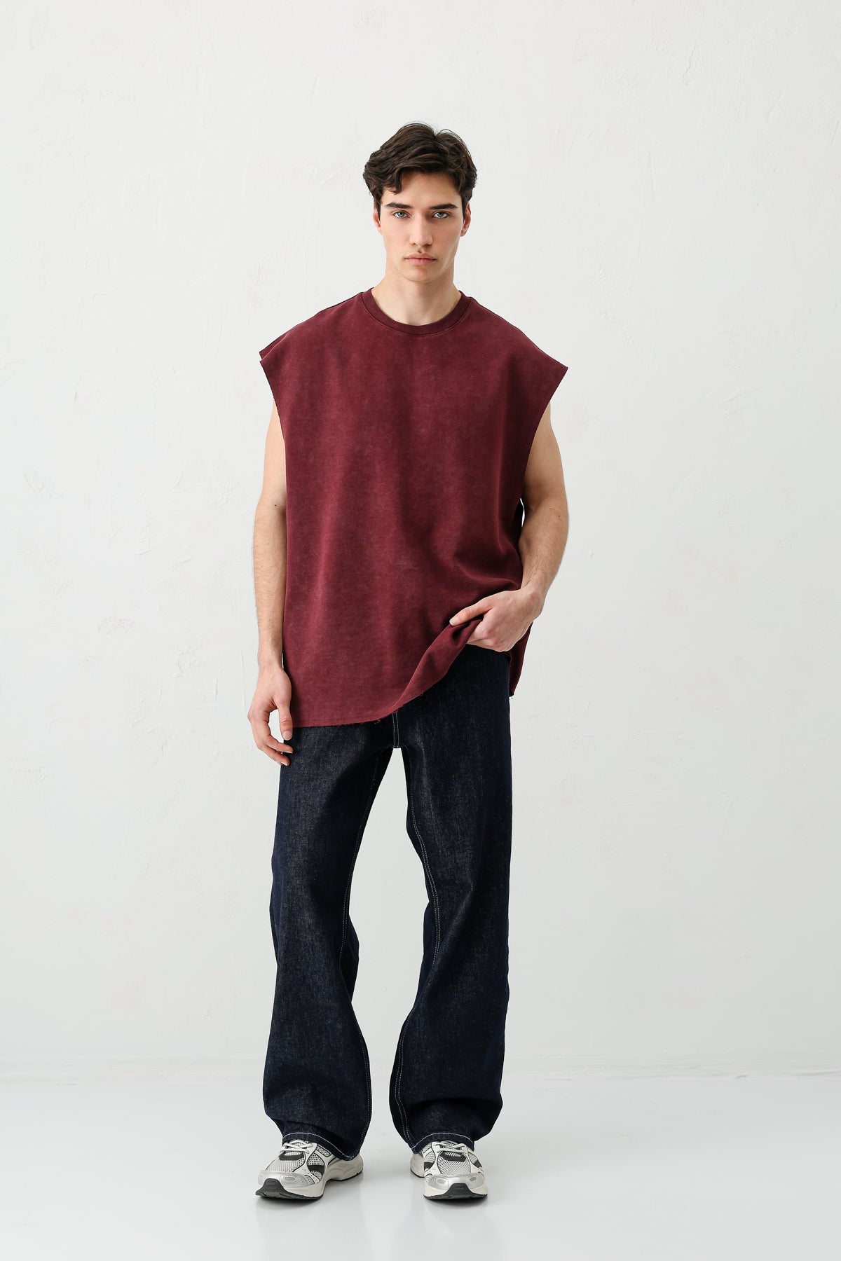 Basic Kolsuz Tişört Bordo