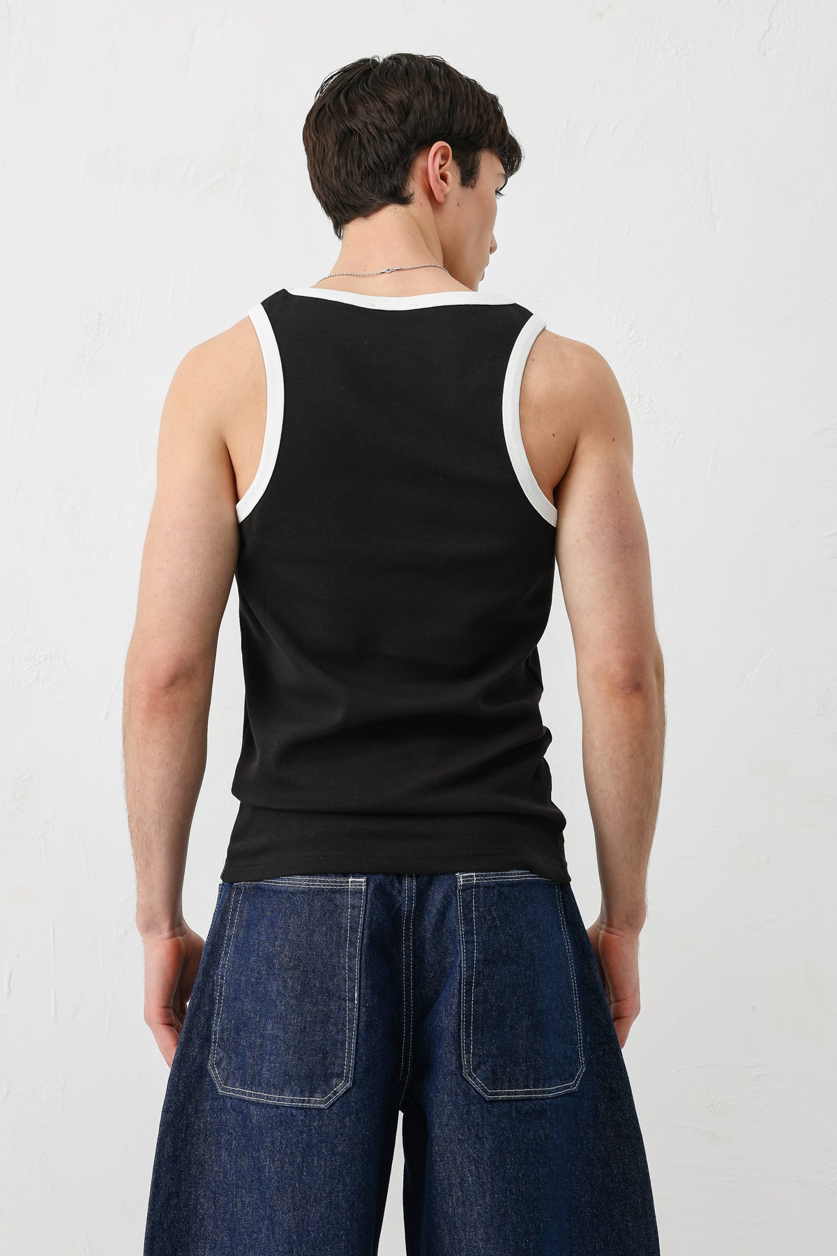 Oversize Askılı Tişört Siyah