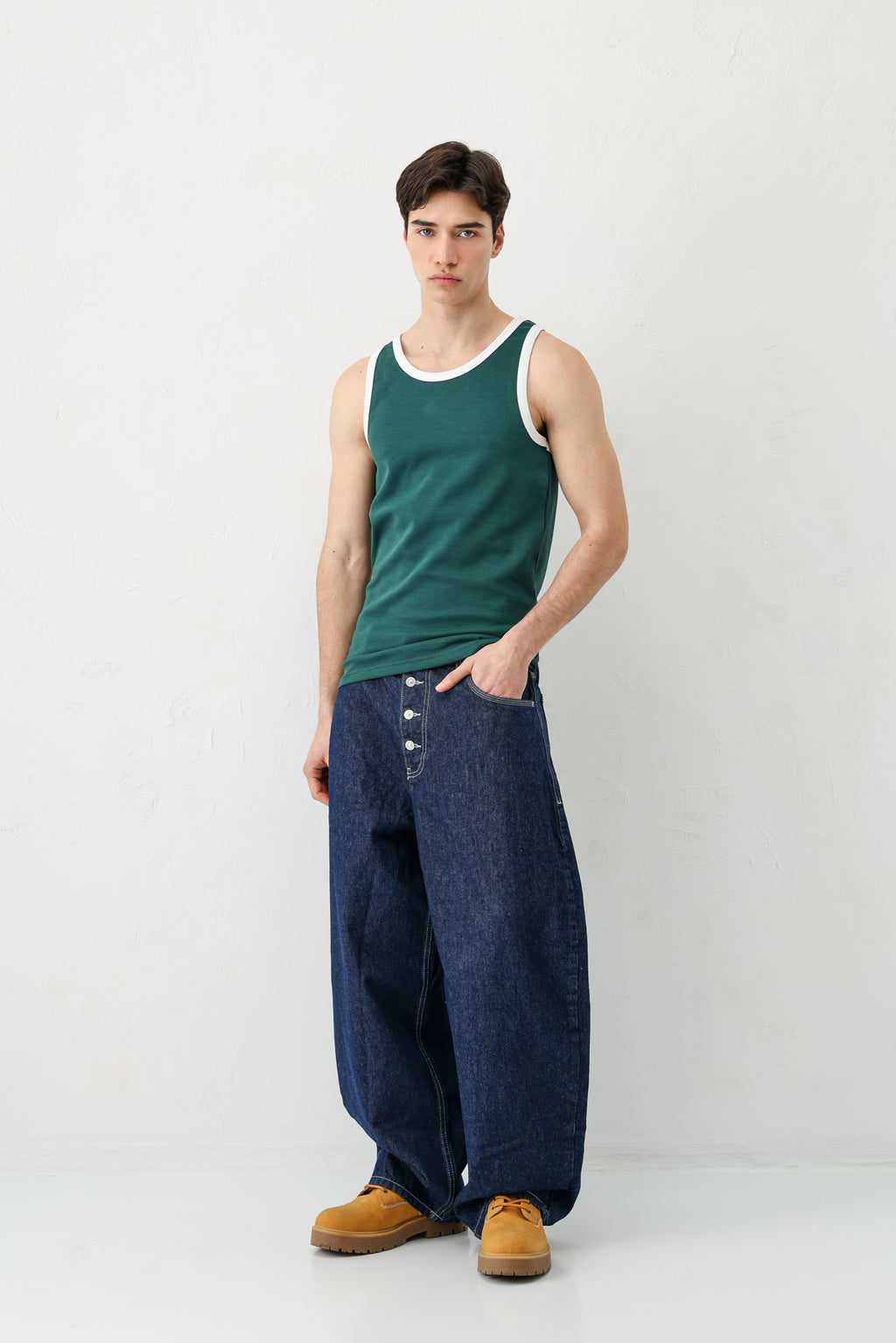 Oversize Askılı Tişört Nefti