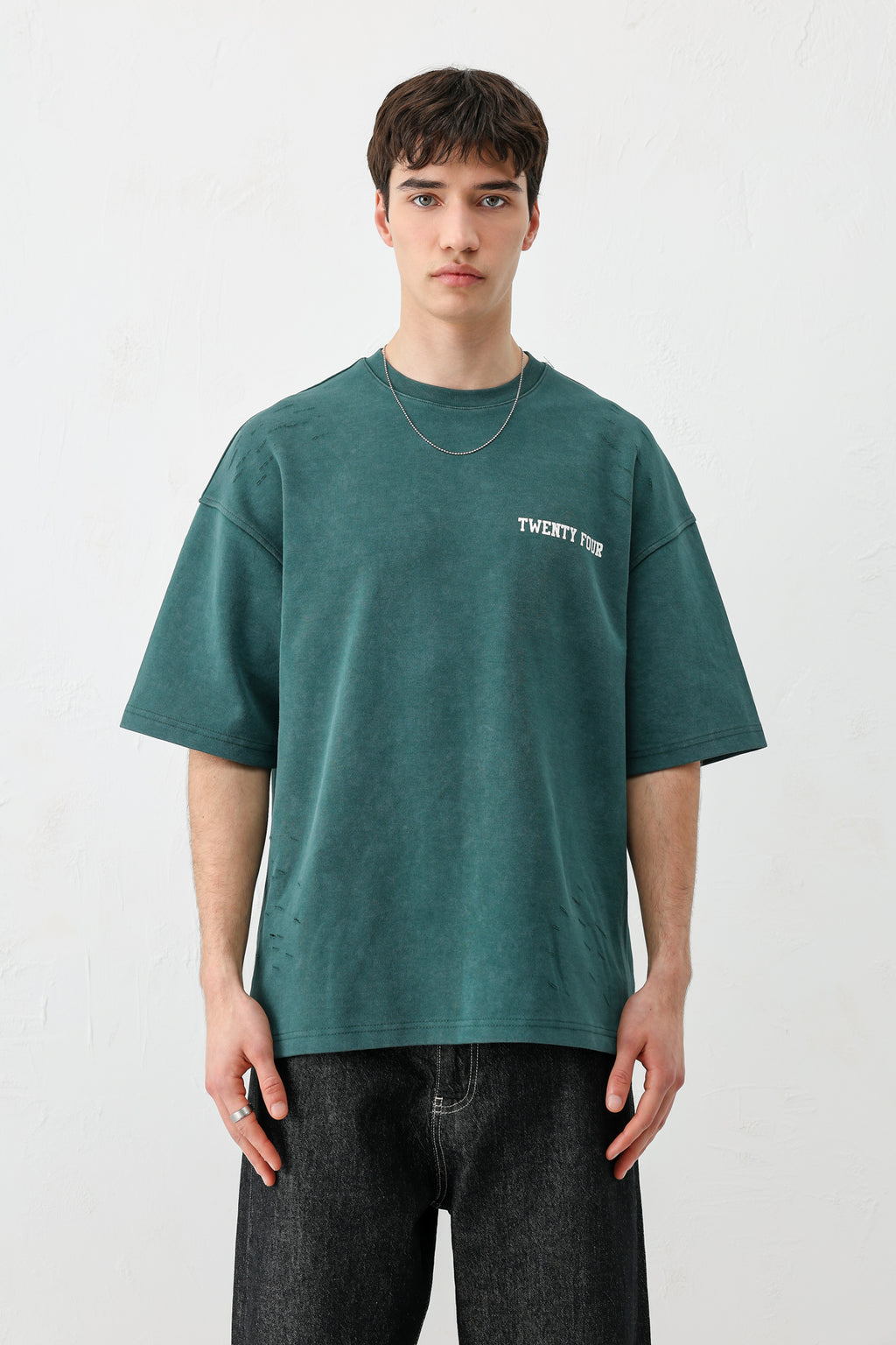 Baskılı Oversize Tişört Nefti