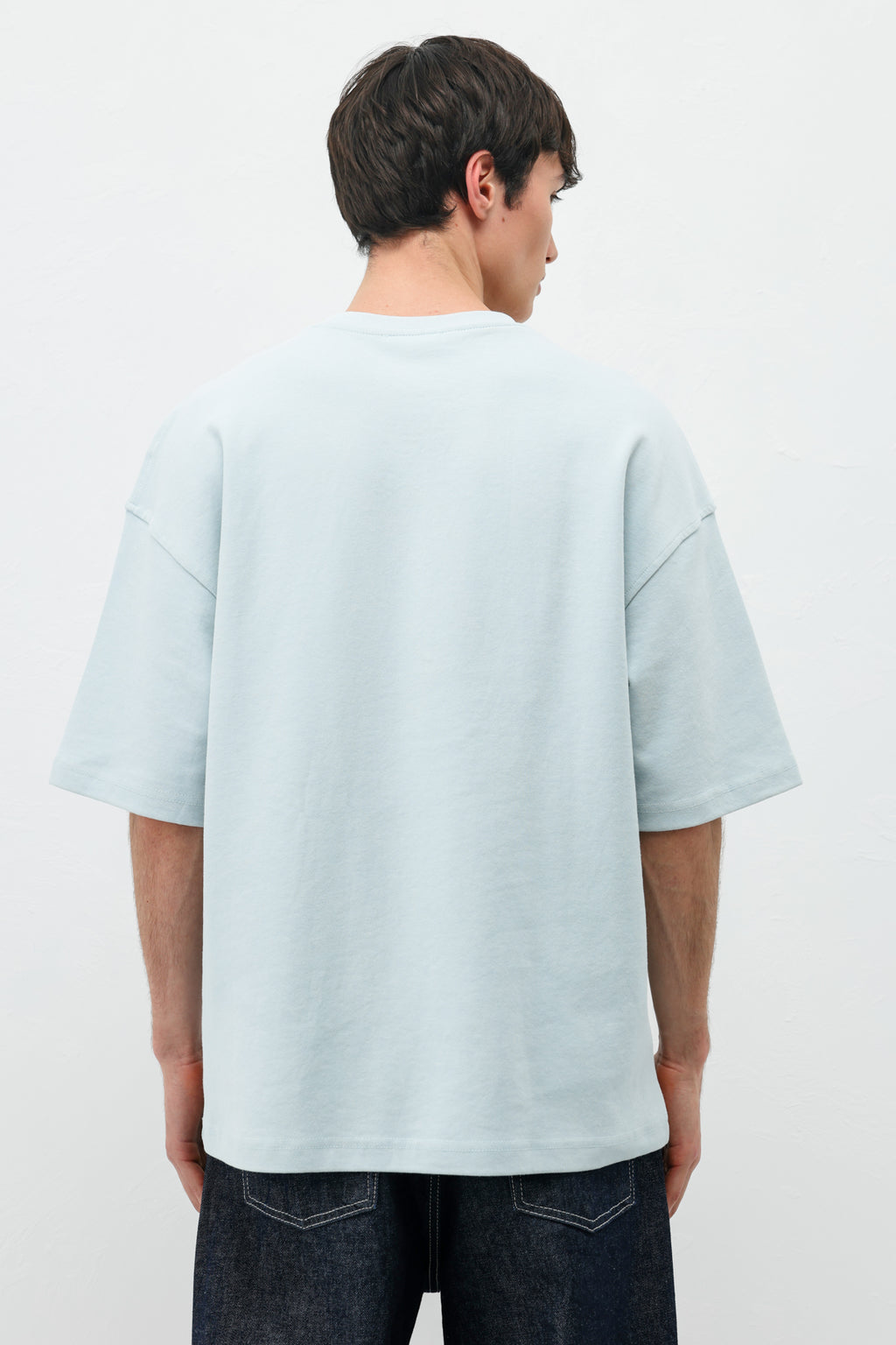 Baskılı Oversize Tişört Bebe Mavi