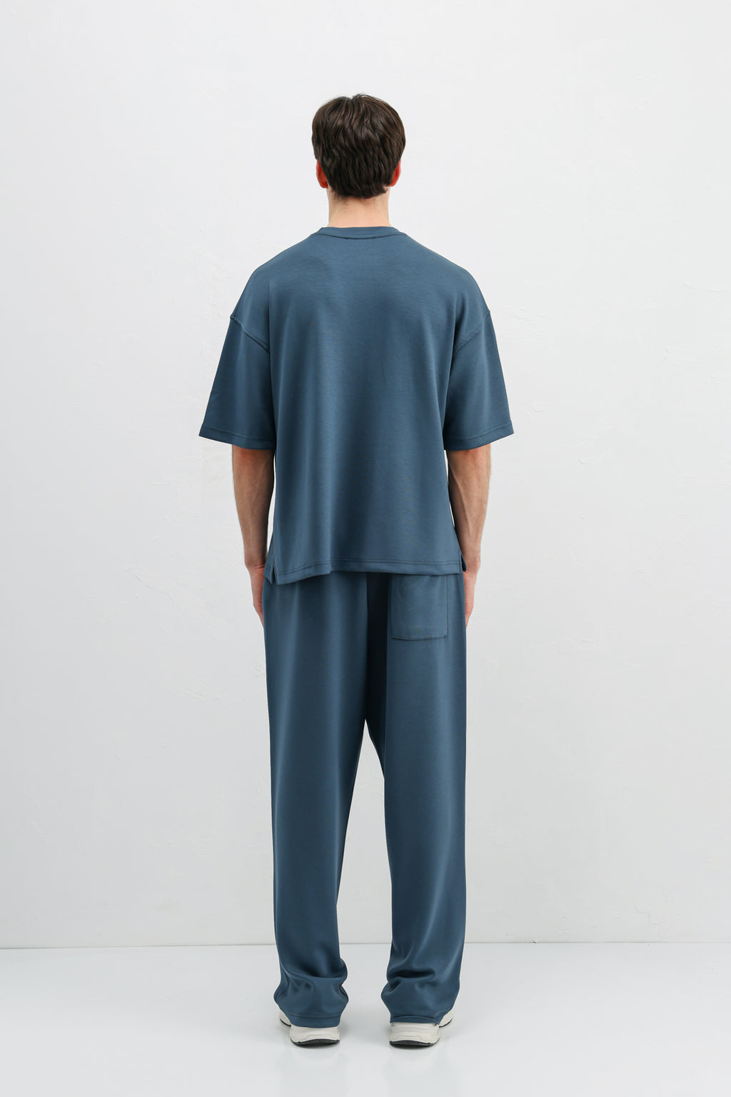 Modal Karışımlı Oversize Tişört Indigo