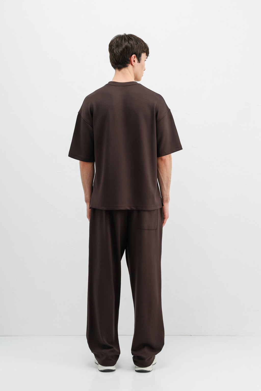 Modal Karışımlı Oversize Tişört Kahve