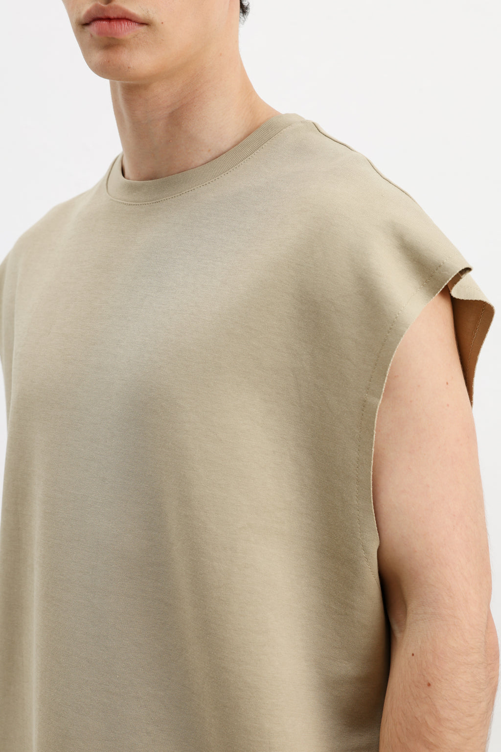 Oversize Kolsuz Basic Tişört Haki