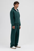 Basic Fermuarlı Oversize Kapüşonlu Sweatshirt Nefti