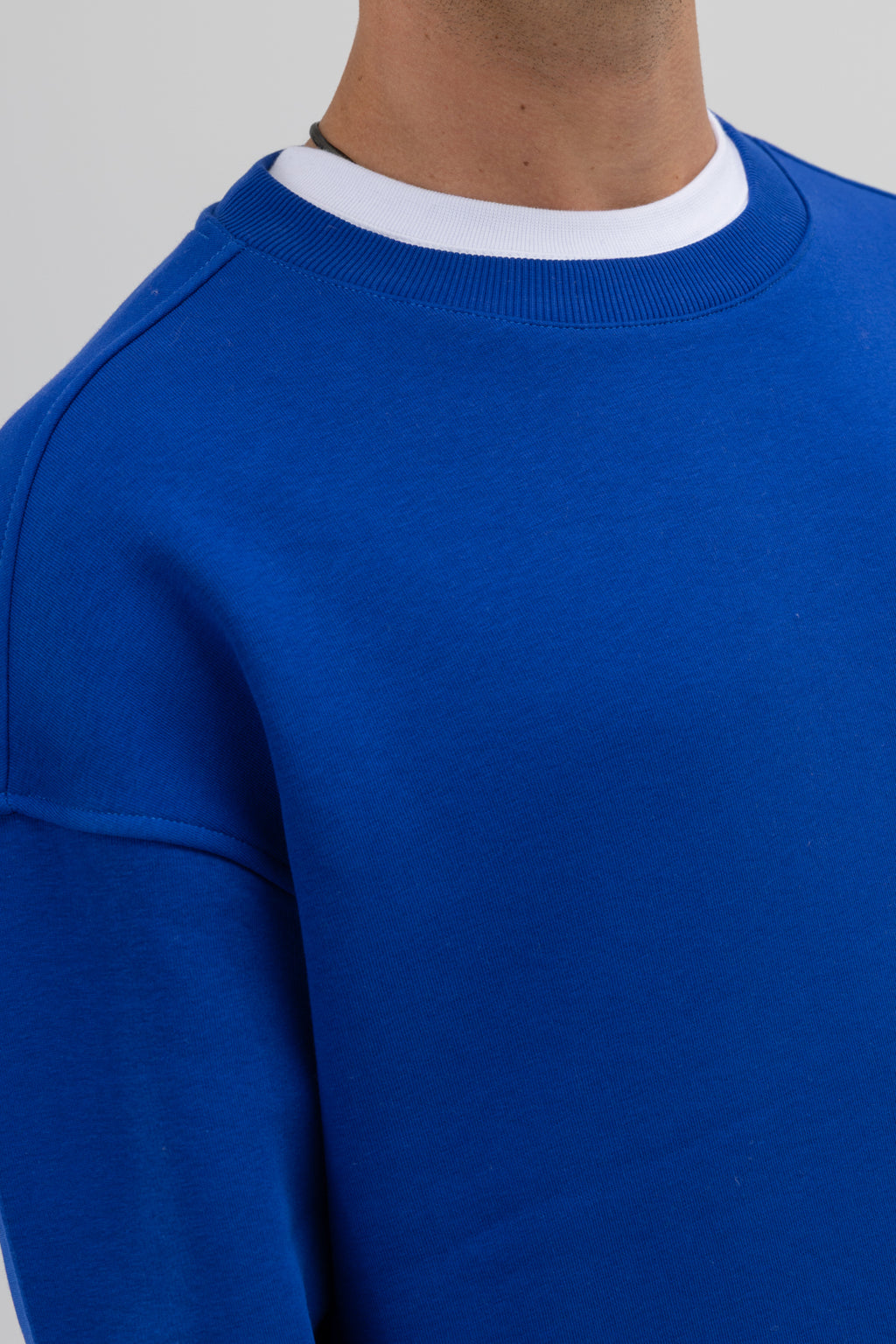 Basic Bisiklet Yaka Oversize Sweatshirt Saks