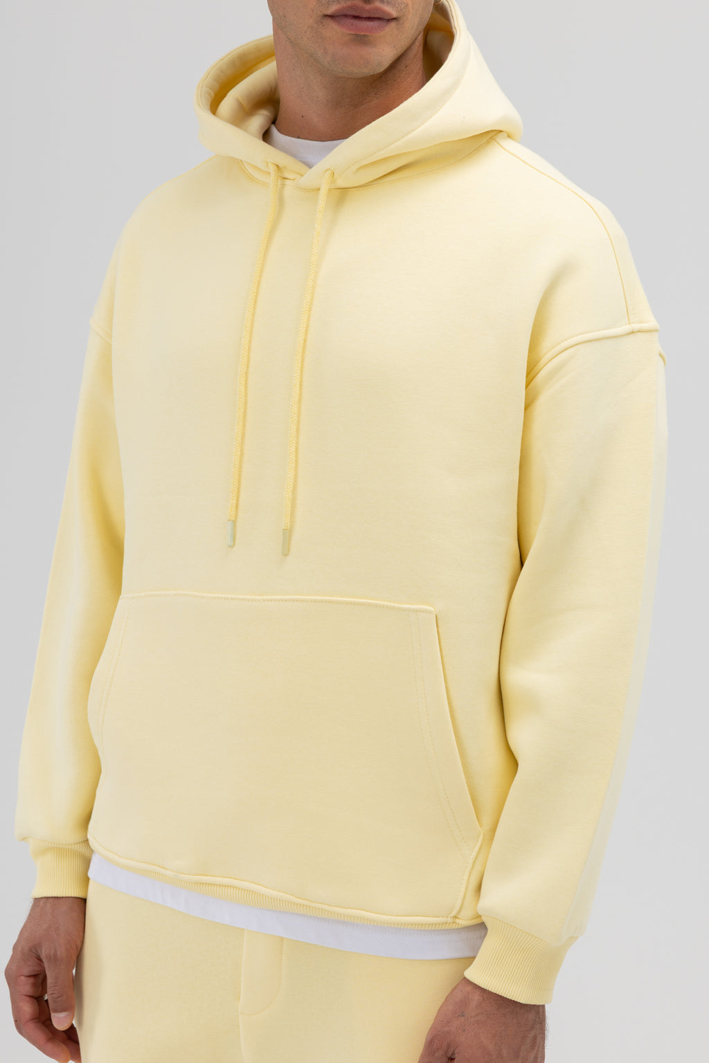Basic Oversize Kapüşonlu Sweatshirt Sarı