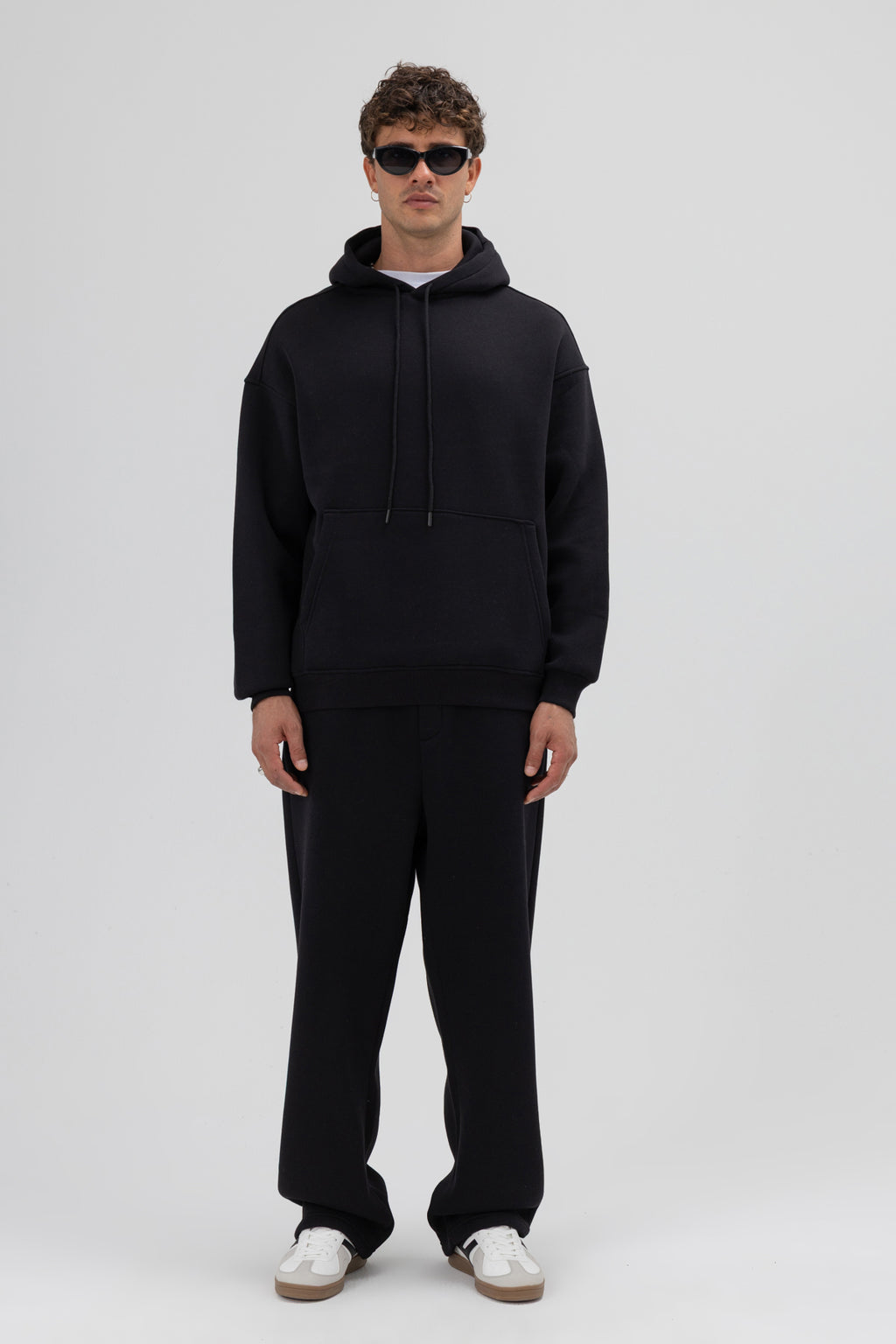 Basic Oversize Kapüşonlu Sweatshirt Siyah