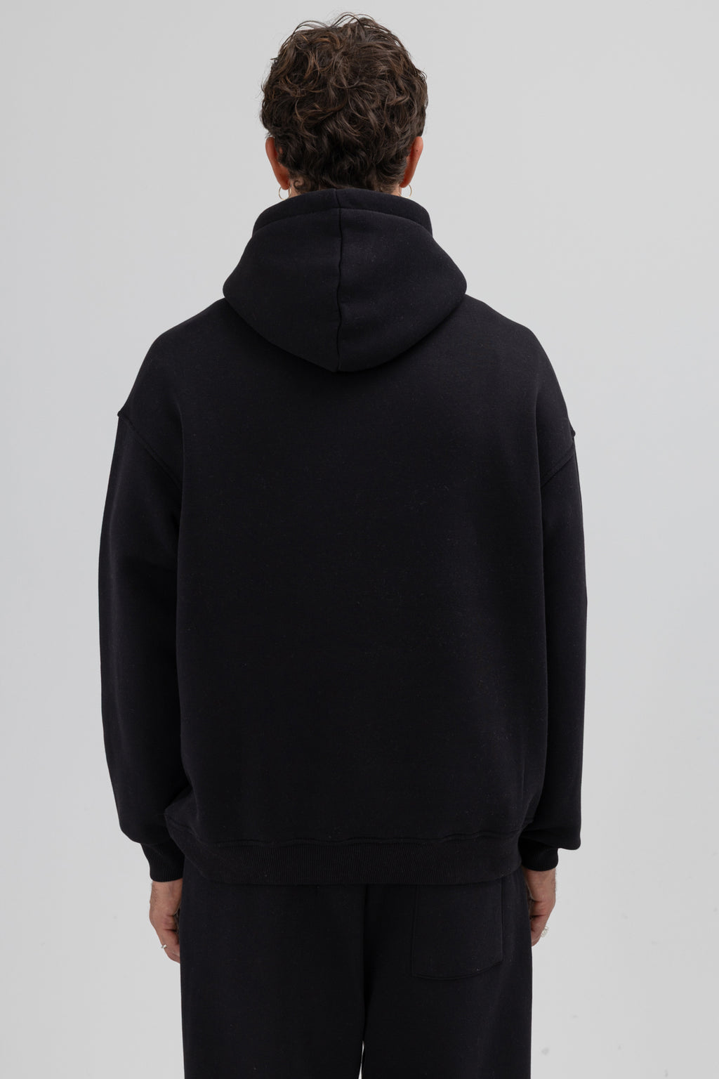 Basic Oversize Kapüşonlu Sweatshirt Siyah