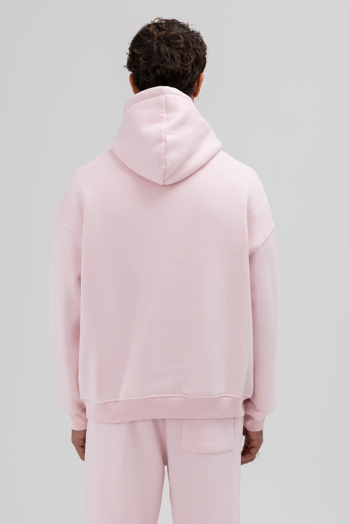 Basic Oversize Kapüşonlu Sweatshirt Pembe