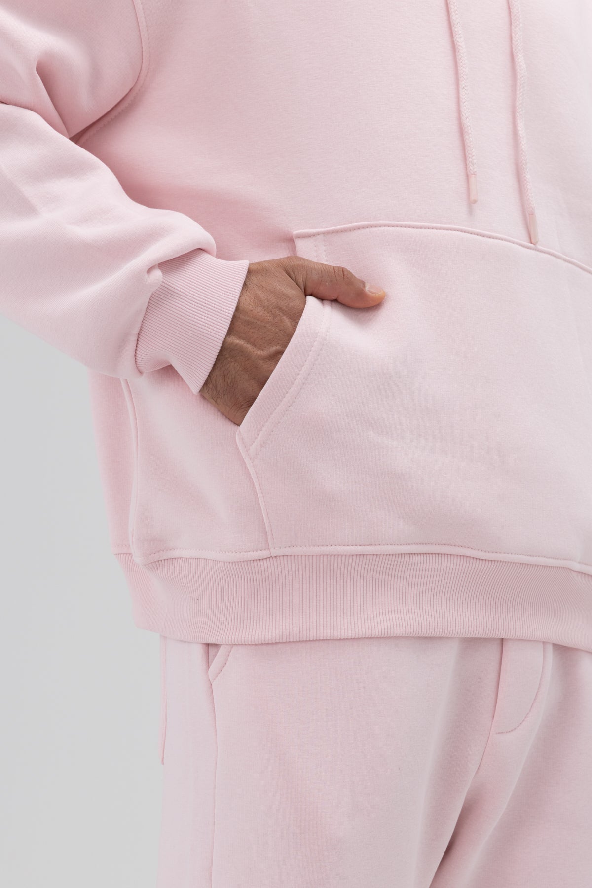 Basic Oversize Kapüşonlu Sweatshirt Pembe