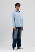 Basic Fermuarlı Dik Yaka Sweatshirt Bebe Mavi