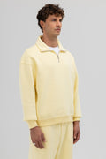 Oversize Fermuarlı Dik Yaka Sweatshirt Sarı