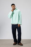 Basic Oversize Dikişsiz Kapüşonlu Sweatshirt Mint