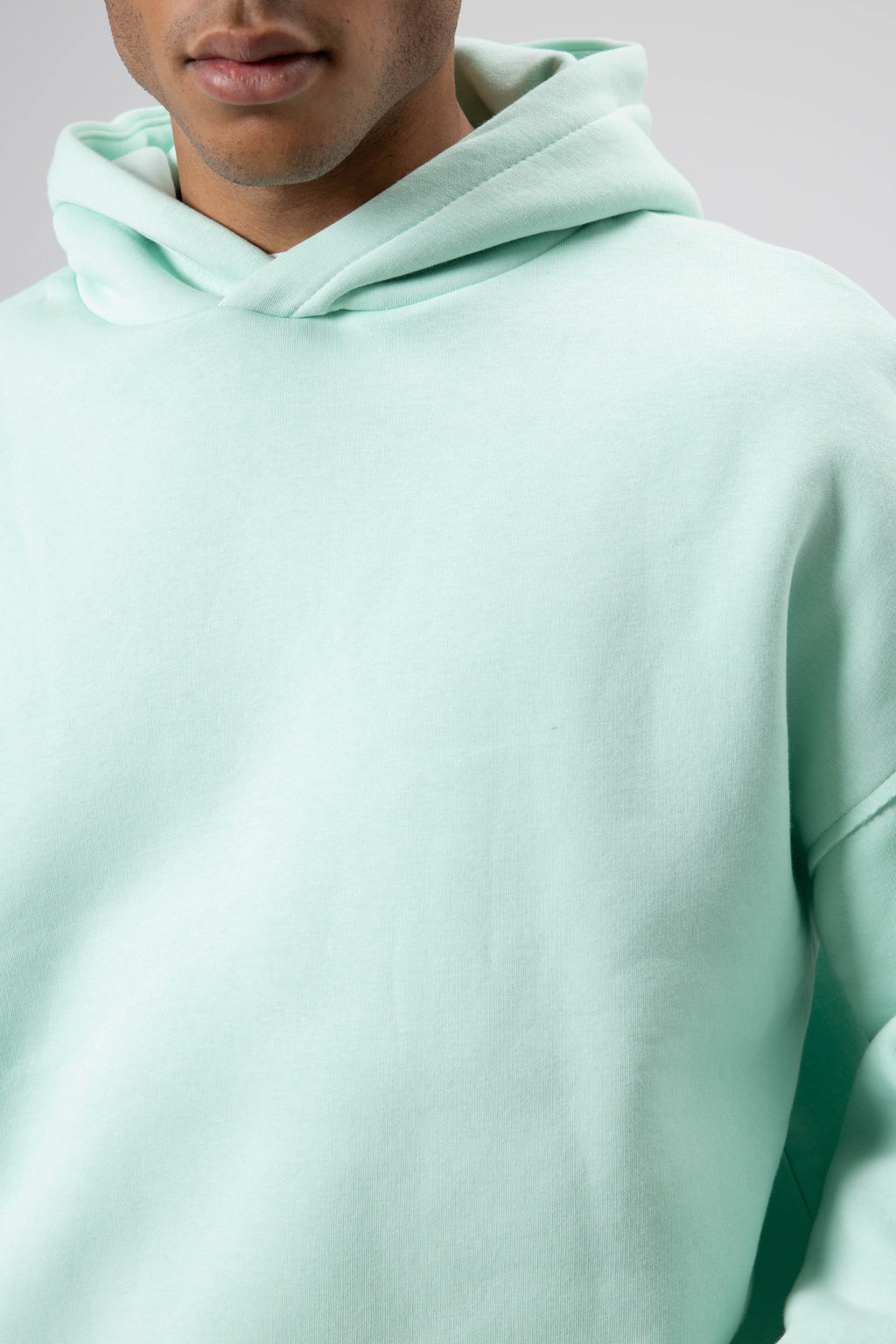 Basic Oversize Dikişsiz Kapüşonlu Sweatshirt Mint