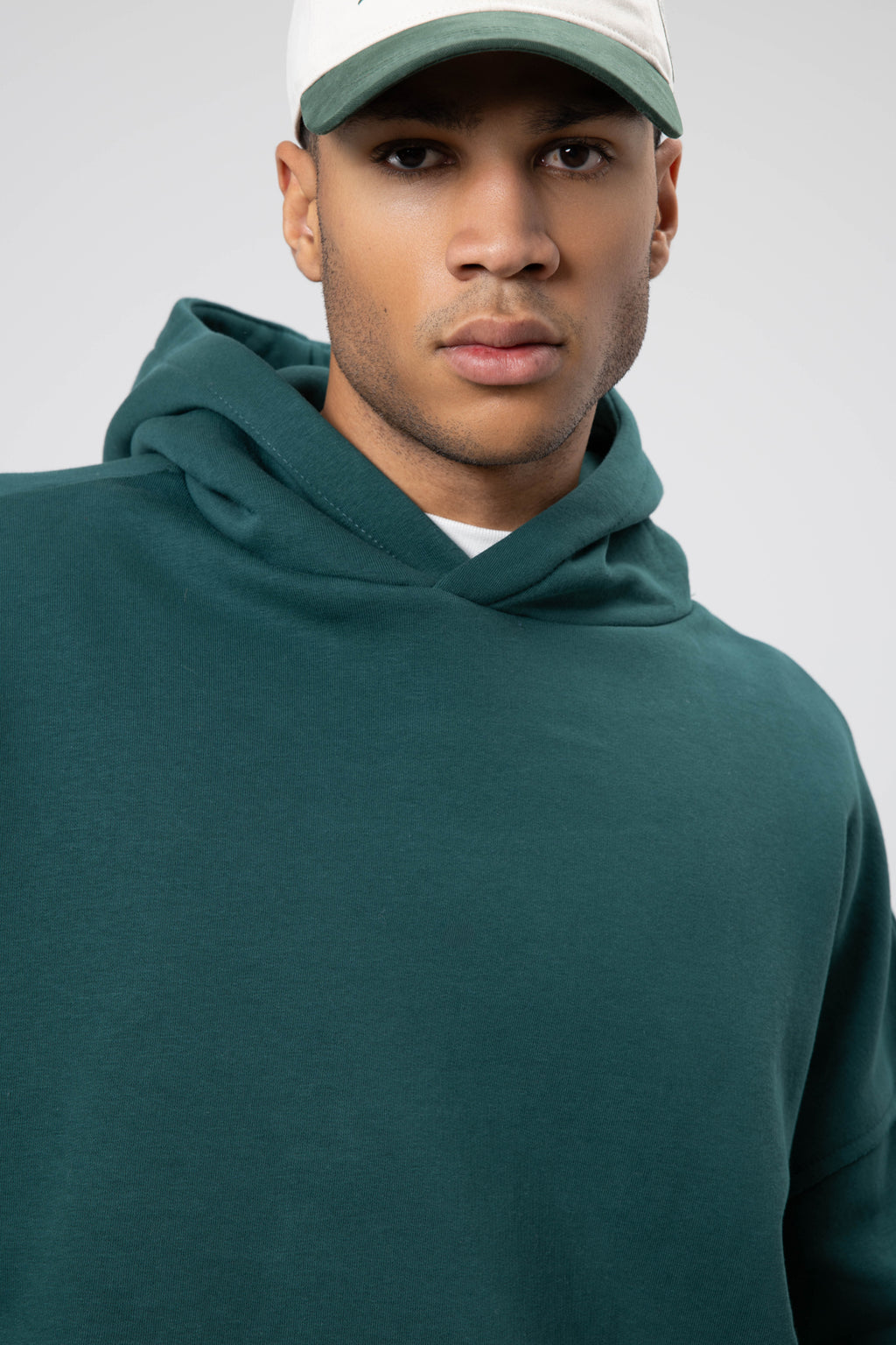 Basic Oversize Dikişsiz Kapüşonlu Sweatshirt Nefti